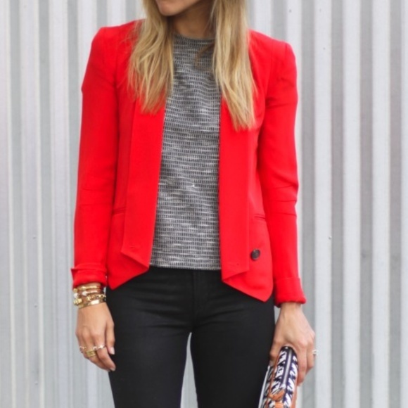 NWOT Rebecca Minkoff Becky Pointed Crepe Blazer - Picture 1 of 7